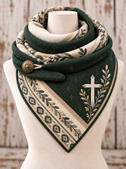 Christian Cross Triangle Scarf