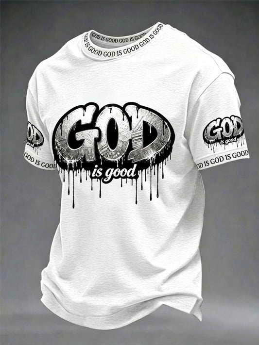 Men's Christian God Is Good Cross Short Sleeve T-shirt