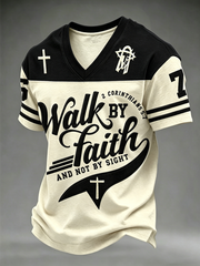 Men's Walk By Faith And Not By Sight V-neck T-shirt