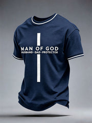 Men's Man Of God Husband Dad Protector T-Shirt