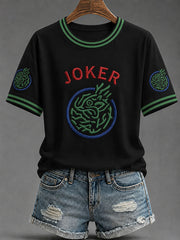 Women's Mahjong Print Casual T-Shirt