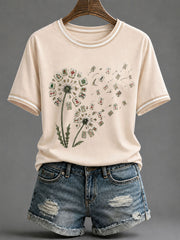 Women's Mahjong Print Casual T-Shirt