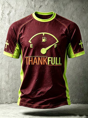 Men's faith-themed fun pattern printed casual short-sleeve T-shirt