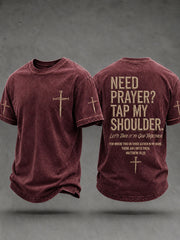 Men's Christian Need Prayer Tap My Shoulder Short Sleeve T-shirt