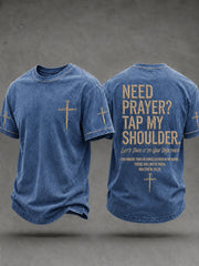 Men's Christian Need Prayer Tap My Shoulder Short Sleeve T-shirt