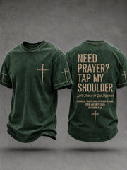 Men's Christian Need Prayer Tap My Shoulder Short Sleeve T-shirt