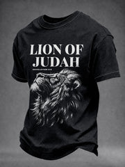 Men's Christian Lion of Judah Cross Short Sleeve T-shirt
