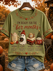 Women's I'm Ready For The 'ber Months Print Short-sleeved T-shirt