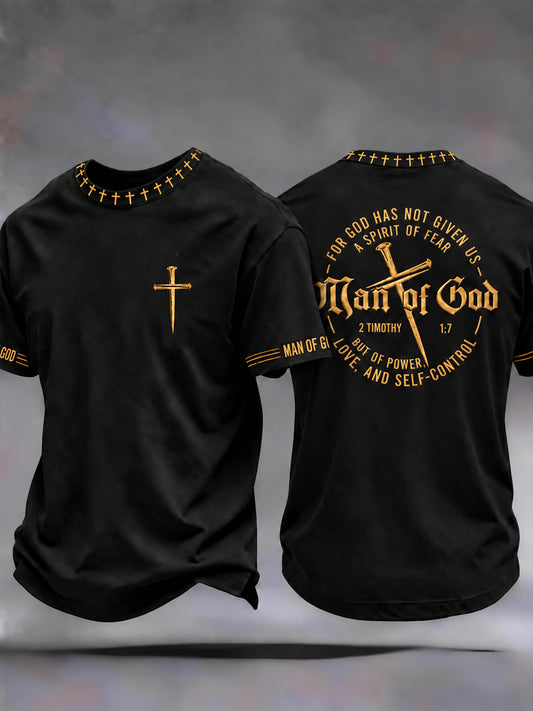 Men's Christian Man Of God Cross Short Sleeve T-shirt