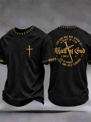 Men's Christian Man Of God Cross Short Sleeve T-shirt