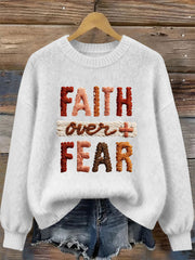 Women's Faith Over Fear Printed Casual Top