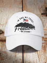 Unisex In God We Trust In Freedom We Stand Print Hat