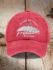 Unisex In God We Trust In Freedom We Stand Print Hat