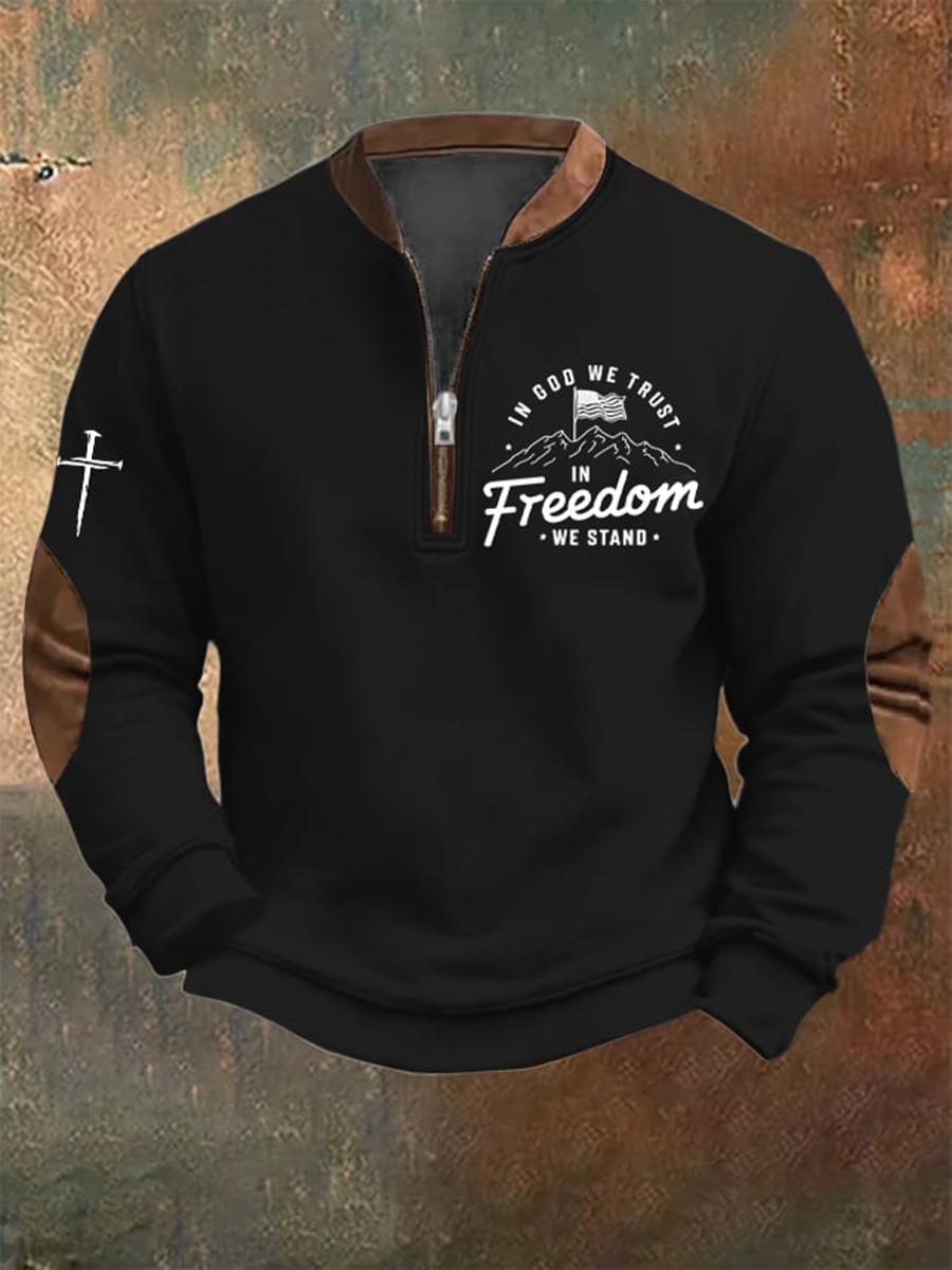 Men's In God We Trust In Freedom We Stand Sweatshirt