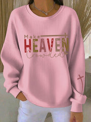 Women'S Casual Faith Print Sweatshirt