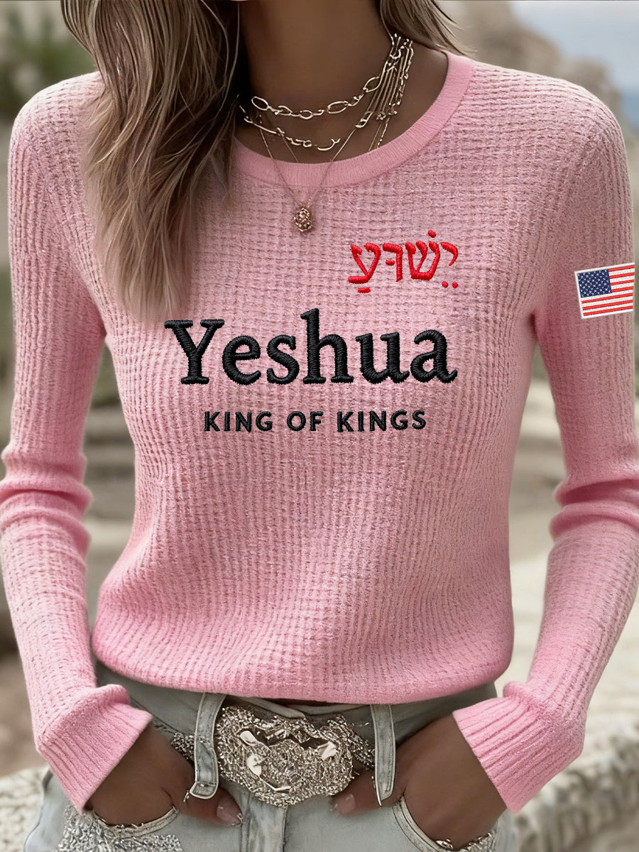Women's Yeshua King Of Kings Waffle Long Sleeve T-Shirt