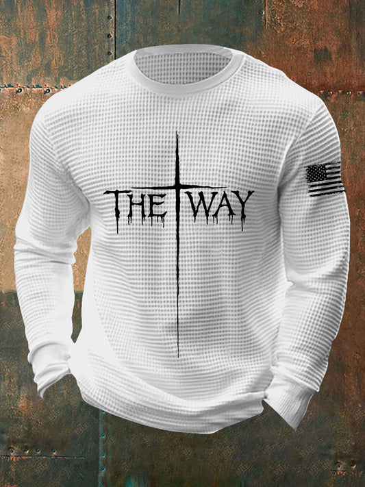 Men's The Way Cross Waffle Long-sleeved T-shirt