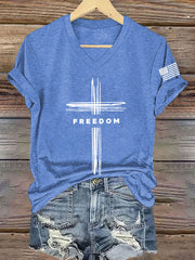 Women's Freedom Cross  Short Sleeve T-Shirt