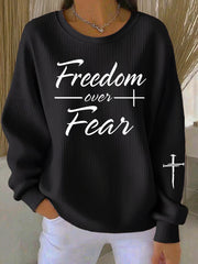 Women's Freedom Over Fear Cross Long Sleeve Sweatshirt