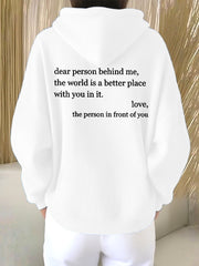 Women's Dear Person Behind Me You Are Enough Printed Hoodie
