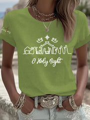 Women's “O Holy Night” Print Short Sleeve T-Shirt