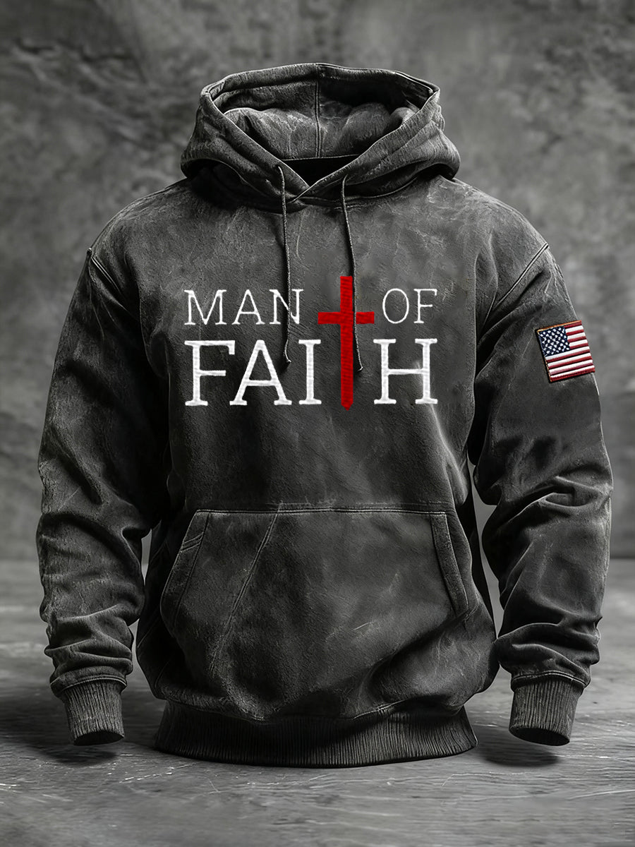 Men's Man Of Faith Cross  Sweatshirt
