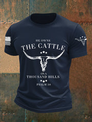 Men's He Owns The Cattle On A Thousand Hills Short-sleeved T-shirt