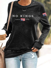 Women's No Kings Printed Casual Sweatshirt