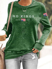 Women's No Kings Printed Casual Sweatshirt