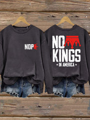 Women's No Kings Printed Casual Sweatshirt