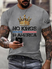 Men's No Kings In America Print Short Sleeve T-shirt