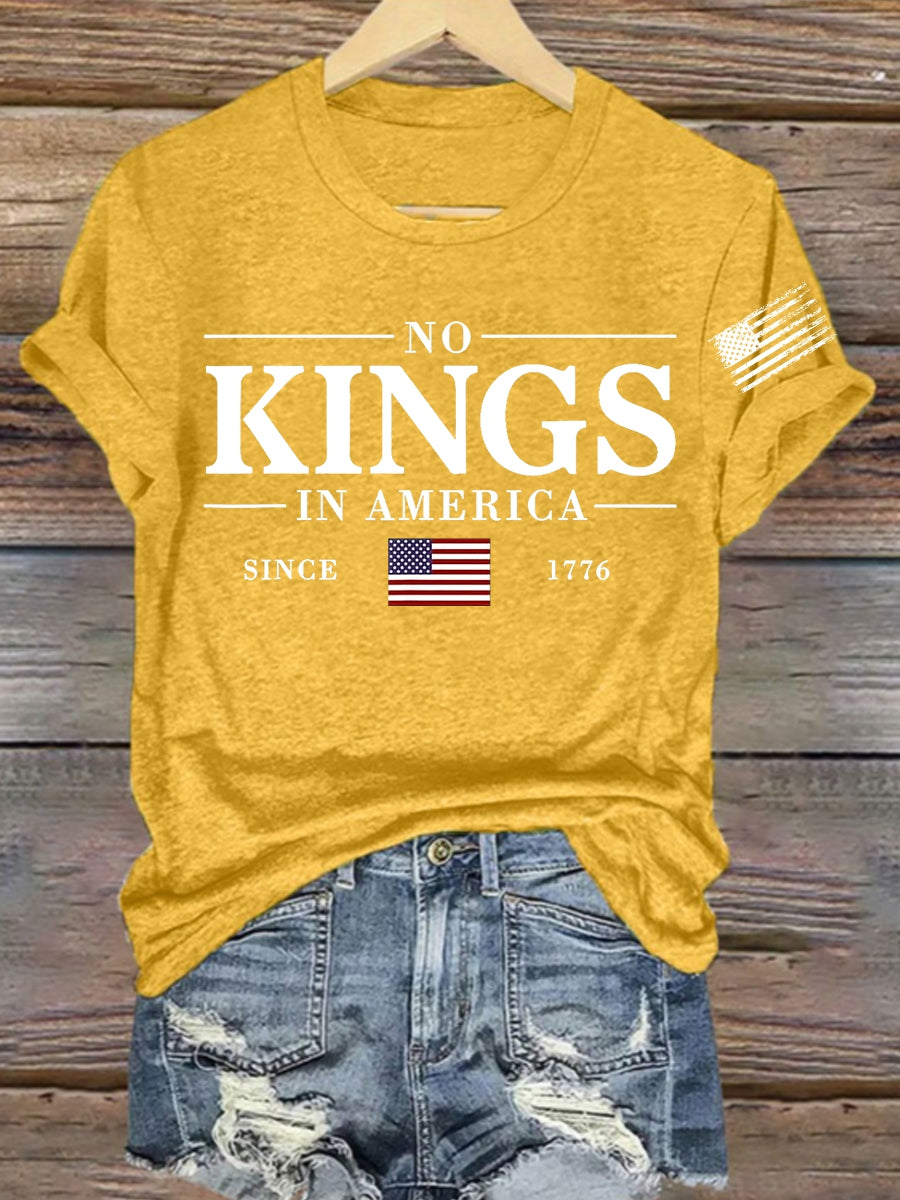 Women'sro No Kings In America Resist Trump Protest Patriotic T-Shirt