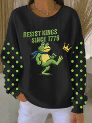 Women's Resist Kings Since 1776 Ribbed Round-Neck Sweatshirt