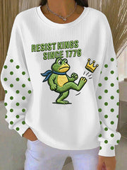 Women's Resist Kings Since 1776 Ribbed Round-Neck Sweatshirt