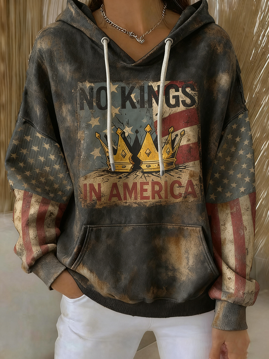 Women's No Kings Print Hoodie