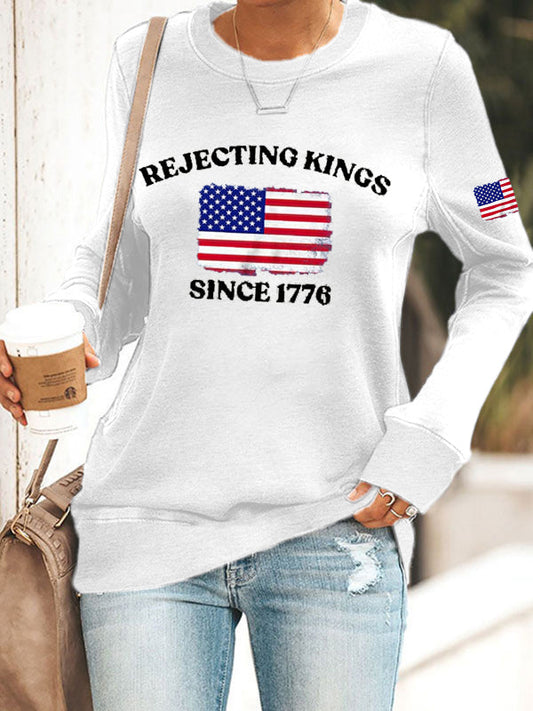 Women's Rejecting Kings Since 1776 fitted sweatshirt