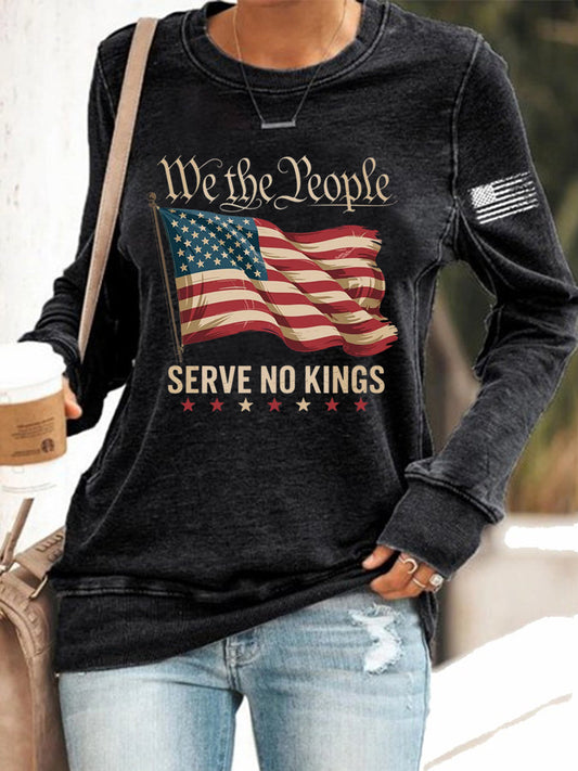 Women's We The People Serve No Kings Printed Sweatshirt