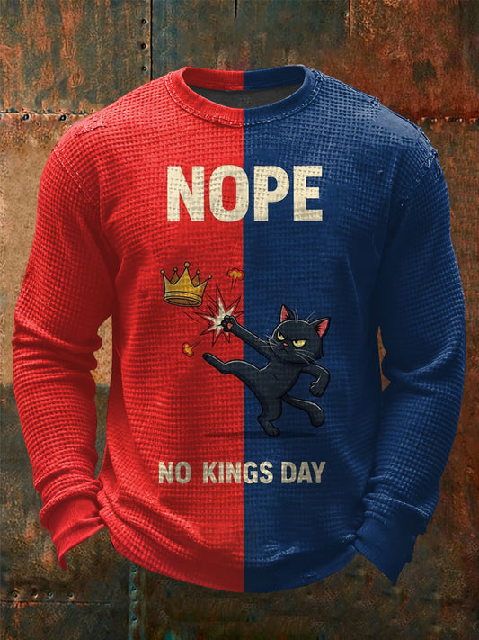 Men's No Kings Waffle Long Sleeve T-Shirt