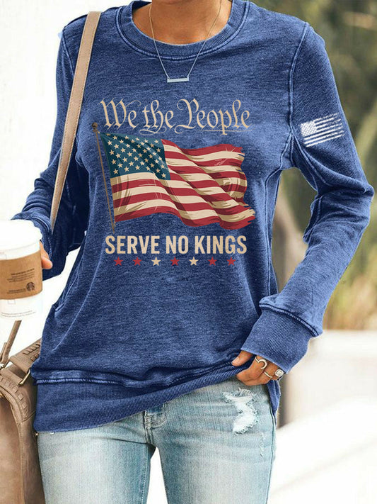 Women's We The People Serve No Kings Printed Sweatshirt