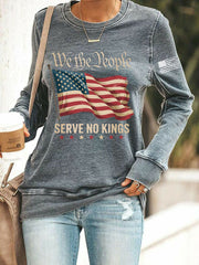 Women's We The People Serve No Kings Printed Sweatshirt