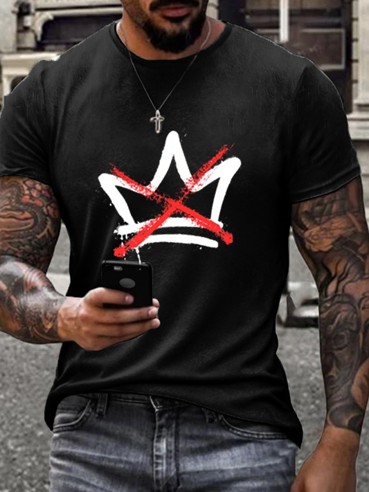 Men's No Kings imitation cotton short-sleeved T-shirt