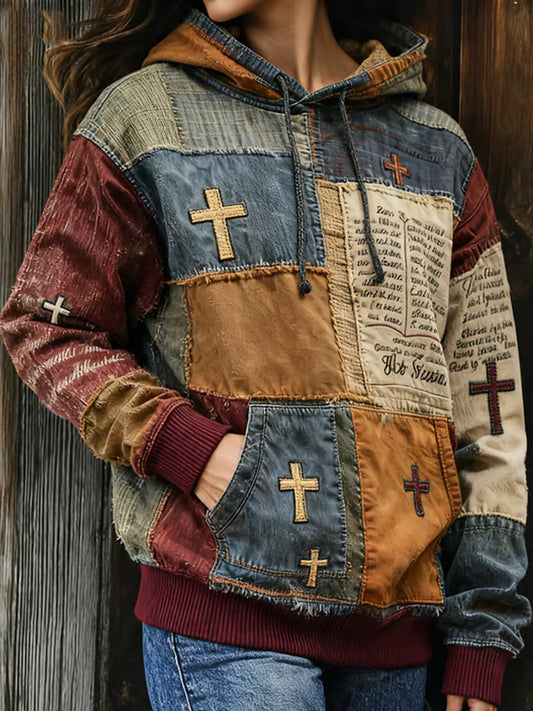 Women's Faith Cross Print Hoodie