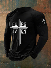 Men's Faith Cross Printed Casual T-shirt