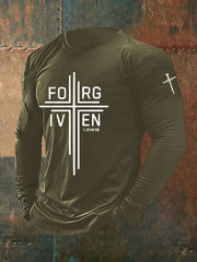 Men's Faith Cross Printed Casual T-shirt
