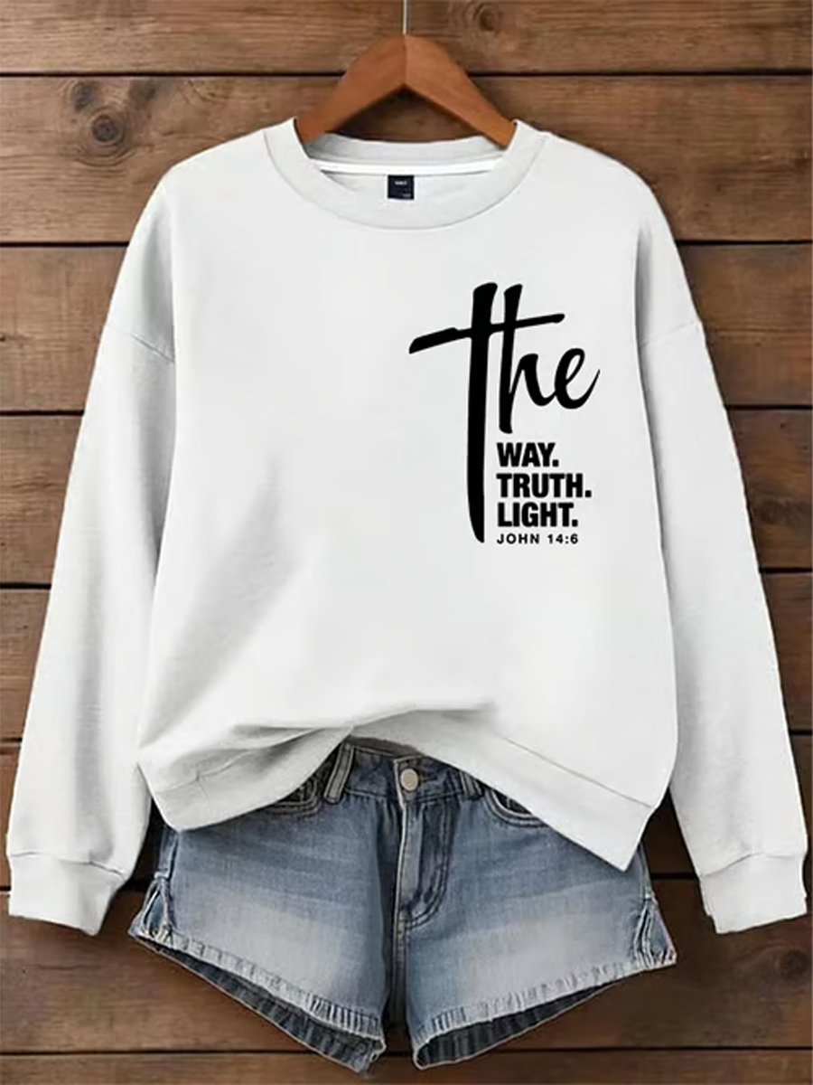 Women's I Am the Way, Truth, Life Faith Print Sweatshirt