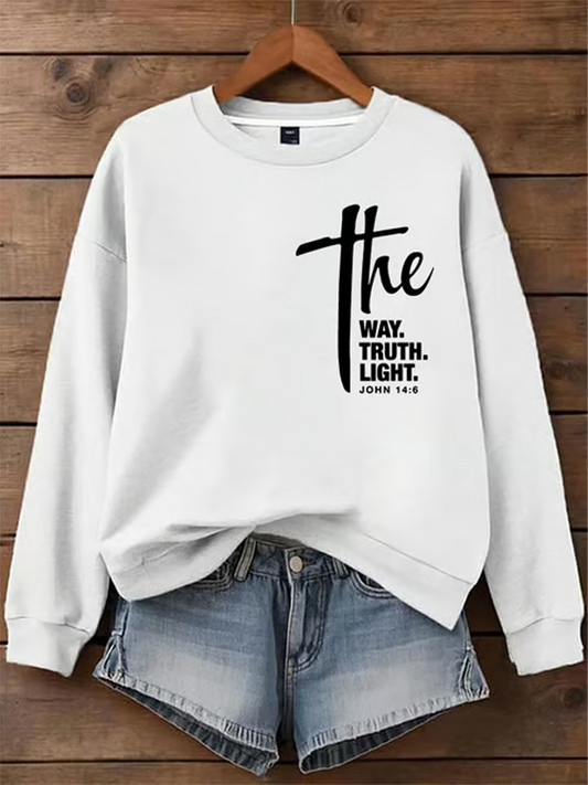 Women's I Am the Way, Truth, Life Faith Print Sweatshirt