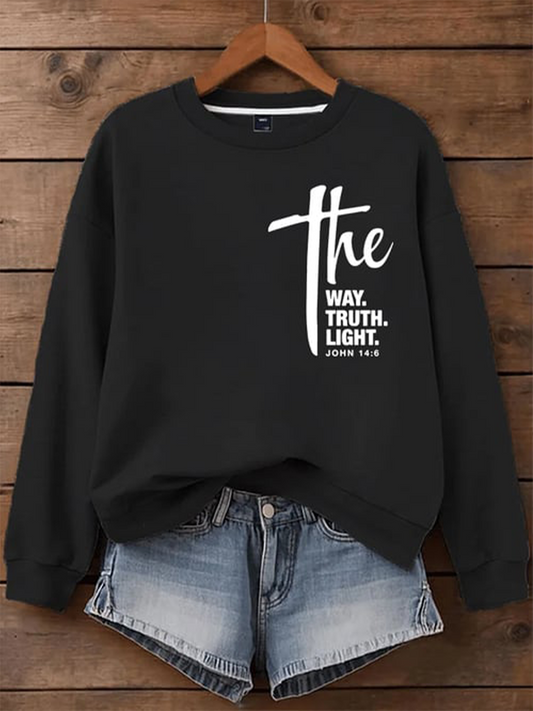 Women's I Am the Way, Truth, Life Faith Print Sweatshirt
