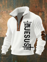 Men's Jesus Printed baggy zip-up hoodie