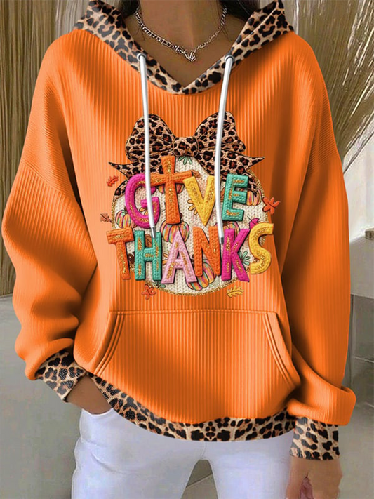 Women's Thanksgiving Print Casual Knit Top