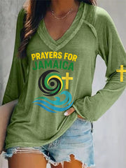 Women's Hurricane Melissa Jamaica Stronger Than The Storm Pray For Jamaica Long-Sleeve T-Shirt